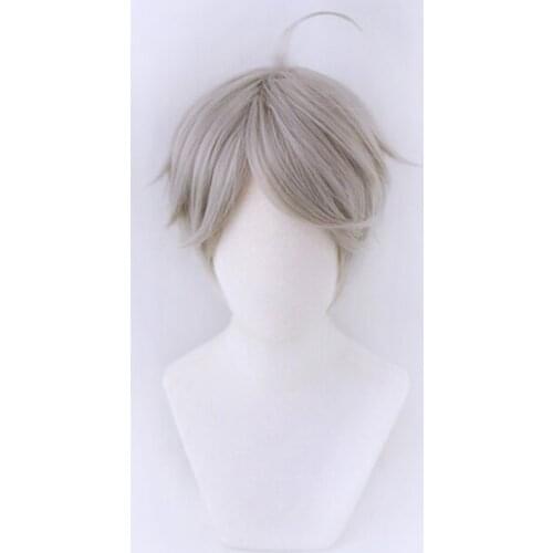 Karasuno Sugawara Koushi Gray Short Wig Cosplay Costume Haikyuu Heat Resistant Synthetic Hair Haikiyu Wigs