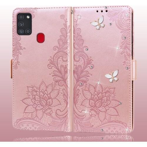 3d Leather Coque for Samsung Galaxy A21s A217F/Ds Case Samsung A21S Case Funda Holder Flip Wallet Bling For Galaxy A21S Cover