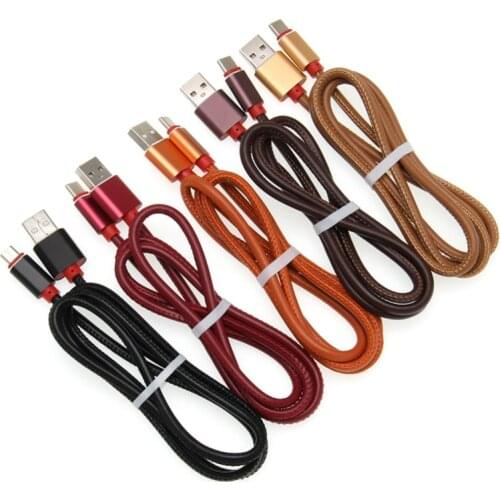 Leather Short Long Micro USB Type C Cable Mobile Phone Charging Cables For iPhone 11 X Samsung S9 S10 Xiaomi Type-C Data Cord