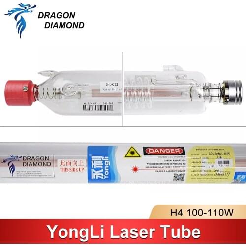 DRAGON DIAMOND Yongli H4 100W CO2 Laser Tube Glass Pipe Metal Head Length 1450mm For CO2 Laser Engraving Cutting Machine