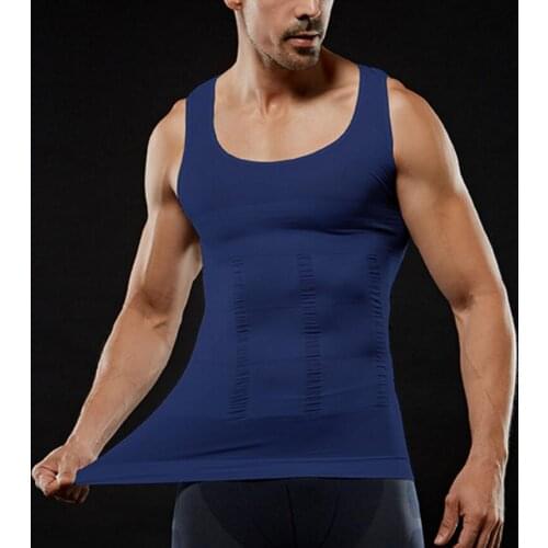 M-2XL Man Slimming Tummy Trimmer Belly Control Shapewear Tops Gynecomastia Shaper Boobs Compression Vest