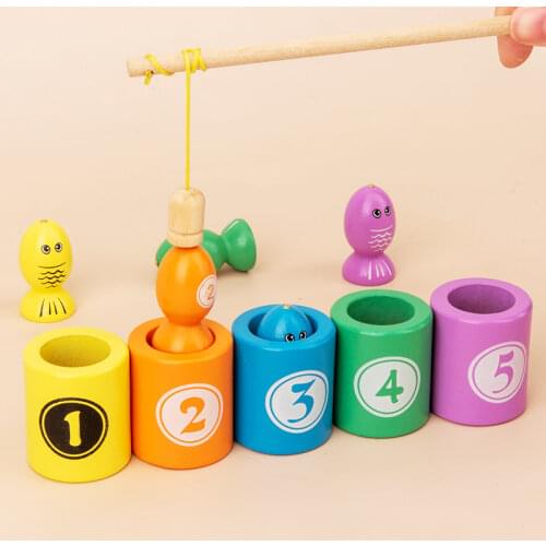 Magnetic fishing game toys for children wooden toy pretend play set fishing game magnetic learning educational toy toddlers gift