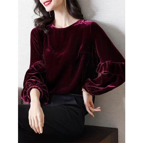 Fashionable Women New Autumn T-shirt Velvet O-neck Long Lantern Sleeve Soft T Shirt Plus Size Tops L-6XL 7XL