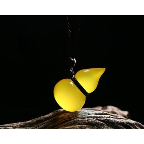 Natural 2 color ice chalcedony hulu pendant gourd genuine mens and womens ice jade pendant Pendant fulushou