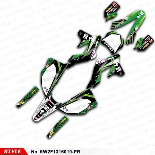 Aftermarket Dirt Bike Decals MX Stickers Self Adhesives for KX250F KX 250F 2013 2014 2015 2016, Style No.KW2F1316019-PR
