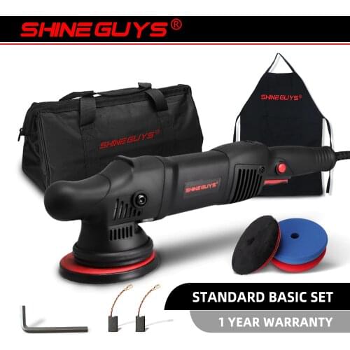 Shine Guys Polisher with 15mm Long-Throw Random Orbital Polisher, 5"/ 900w Dual Action Car Buffer kit with 3 Professional Pad