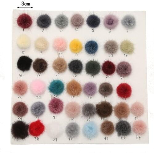 10pcs Pompom Decoration 3cm Big Pompon Faux Fur Pompony Soild Color Pompones Manualidades DIY Popom Pom Trim Craft Supplies