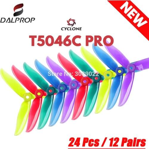 24 pcs / 12 pair DALPROP CYCLONE T5046C PRO 5046 3Blade propeller for T-Motor motor FPV Freestyle Drone Quadcopter version Prop