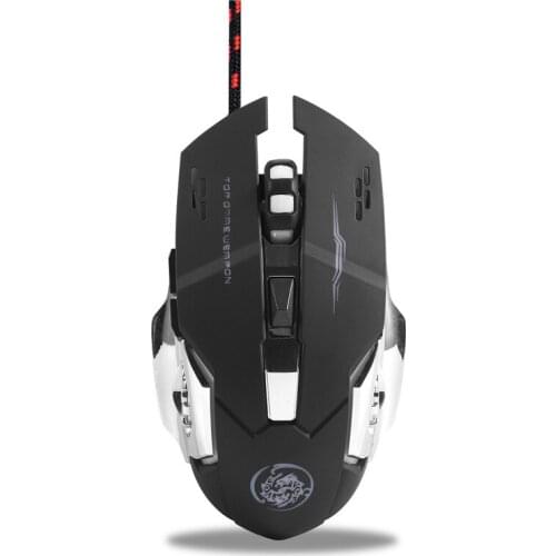 Wrangler Wired Silent Mouse 6-button Four-way Wheel Mouse DPI2400 For Notebook Desktop Computers
