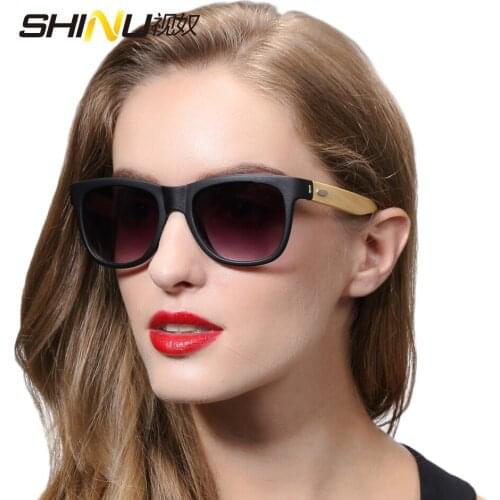 SHINU wood sunglasses brand designer bamboo sunglasses women eco-friendship eyeglasses Oculos De Sol sun glasses men 6103