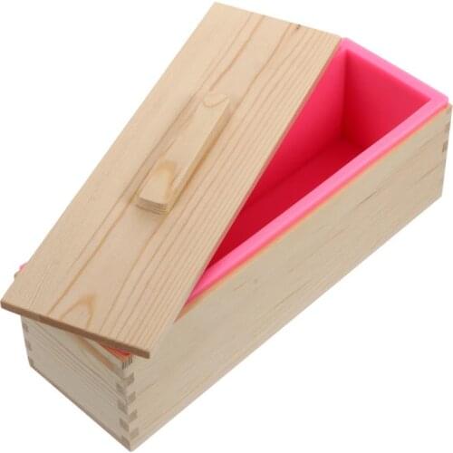 Silicone Soap Mold Rectangular Toast Loaf Mold Handmade Form Soap Making Tool Wooden Box With Flexible Liner DIY Handmade Tool