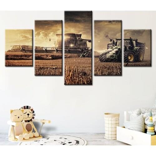 Modern Canvas Hd Printed 5 Pieces Harvester Poster Home Decoration Scenery Painting Wall Art Pictures Modular Framed Living Room