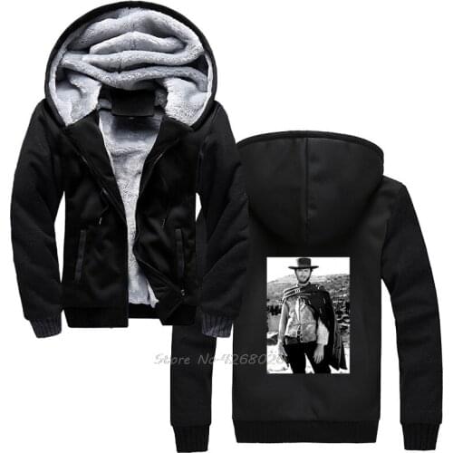 Clint Eastwood Western The Good The Bad And The Ugly Photo Movie Hoodie Men Winter Keep Warm Thicken Hoodies Sweatshirt
