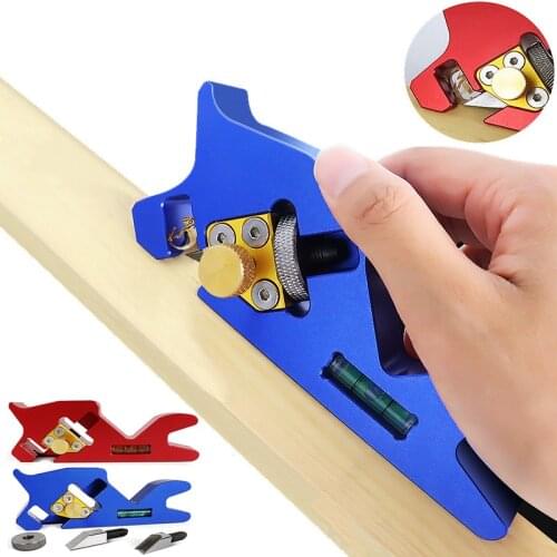 Woodworking Edge Corner Plane 45 Degree Bevel Fillet Aluminum Manual Planer Chamfering and Trimming With Two Cutter Heads
