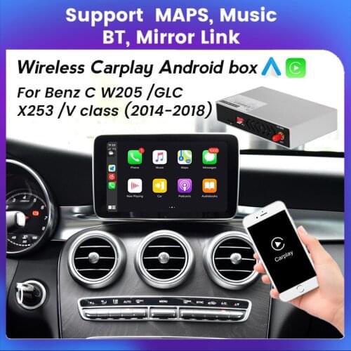 Video AI Box CarPlay Android Auto Supports Mirror Link Multimedia Android System For Mercedes Benz C W205-GLC X253-V class W204