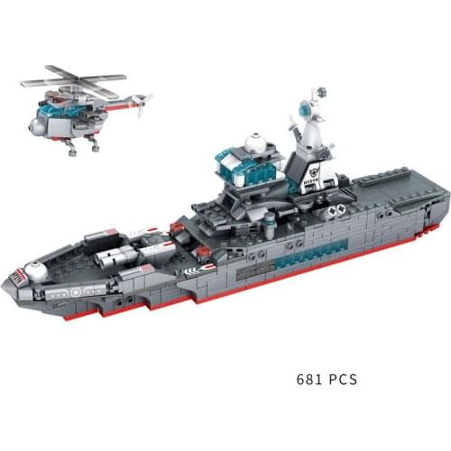 WW2 Military Series World War II Long-Range Ocean Cruiser Fighter DIY Model Building Blocks Bricks Toys Gifts