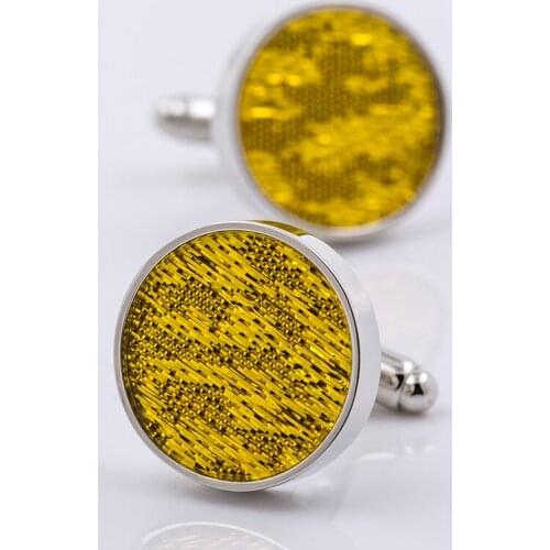 KFLK brand mens shirt cuff button high quality round yellow cufflinks wedding gift button 2020 new products