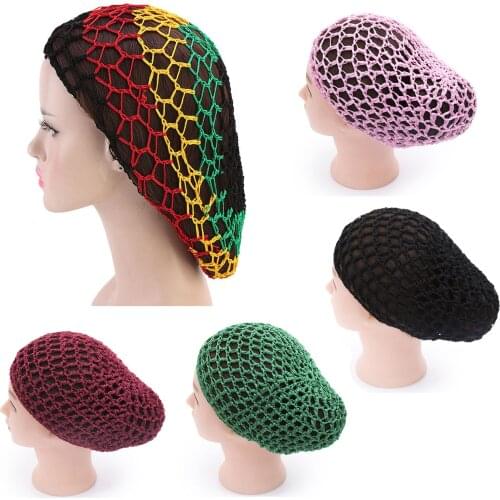 Womens Fashion Lady Weaving Network Mesh Plate Hair Hat Nightcap Hair Care Cap