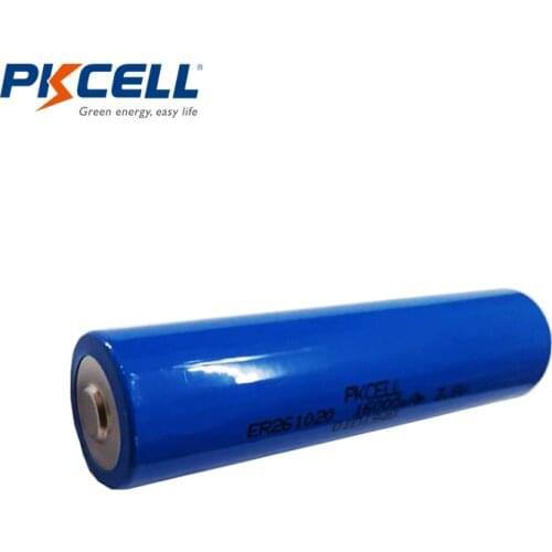 10Pcs/lot PKCELL ER261020 3.6V Lithium Battery 16000mAh 3.6 Volt Li-SOCl2 High Drain Battery
