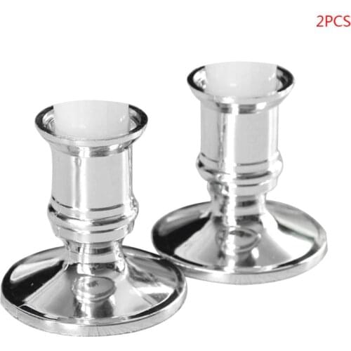 2pcs Plastic Candle Base Holder Pillar Candlestick Stand For Electronic Candles Christmas Party Home Decor