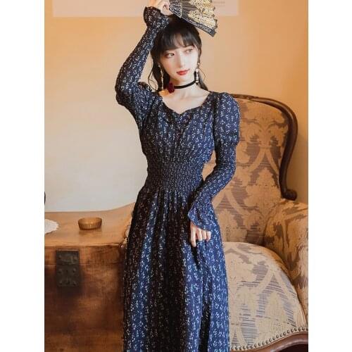 2020 new fashion womens clothing Full Print Vintage dresses for women dress