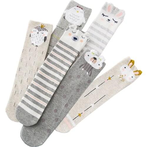 3Pair/Lot Cute Animal Socks Kids Knee High Socks 3D Cartoon Boys Girls School Long Socks Lot Baby Cotton Leg Warmer Funny 1-5Y