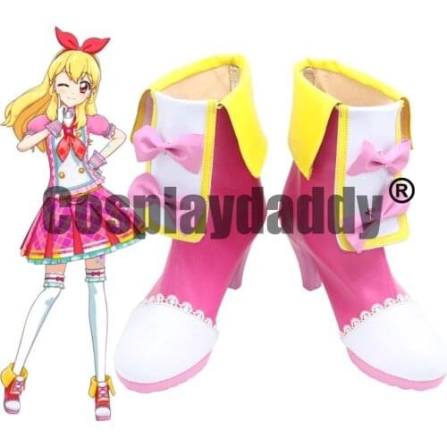 Aikatsu! Starlight School Academy Soleil Ichigo Hoshimiya Pink Torte Coord Ver. Anime Cosplay Shoes Booties X002