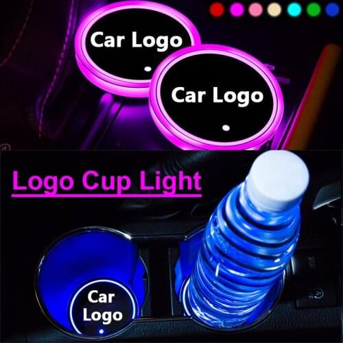2pcs Car LED Light Cup Holder Automotive USB Colorful Atmosphere Lights Drink Holder For Acura mdx tsx rsx integra rdx tlx