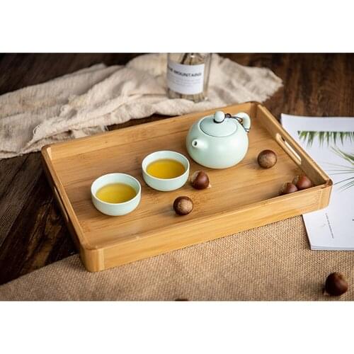 Bamboo Tea Tray Small Tray Pallets Home Hotel Restaurant Kitchen Tea Set Tray Fruit Baking Bamboo Tray Home Supplies