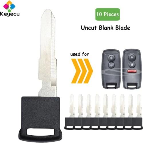 KEYECU 10PCS/Lot Smart Remote Insert Emergency Uncut Car Key Blade - FOB for Suzuki Grand Vitara 2006-2012 XL-7 2009 SX4 Swift