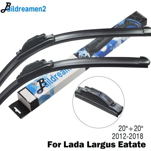 Buildreamen2 Car Wiper Blade Windshield Rubber Wiper For Lada Largus Estate Fit Hook Arms 2012 2013 2014 2015 2016 2017 2018