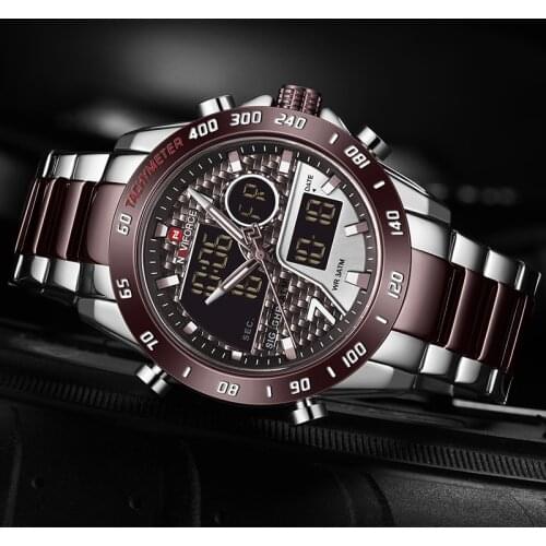 Top Luxury Brand NAVIFORCE Men Watches Military Digital Sport wristwatch Mens Waterproof Stainless Steel Clock Relogio Masculino