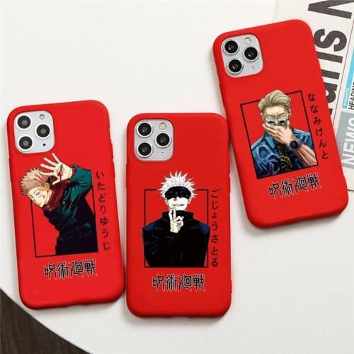 Jujutsu Kaisen Itadori Yuji Gojo Satoru Nanami Kento Phone Case For iphone 12 11 Pro Max Mini XS 8 7 6 6S Plus X SE XR Red Cover
