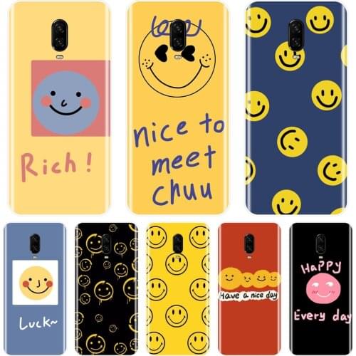 For One Plus 7 7 Pro 6 6T 5 5T 3 3T Case Silicone Soft TPU Yellow Smile Cute Phone Case For OnePlus 3 3T 5 5T 6 6T 7 7 Pro Cover
