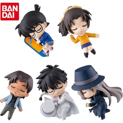 Bandai Genuine Gacha Detective Conan Edogawa Sleeping Doll 2 Hattori Heiji KID Kirsten Thomas Gin Anime Action Figures Toys