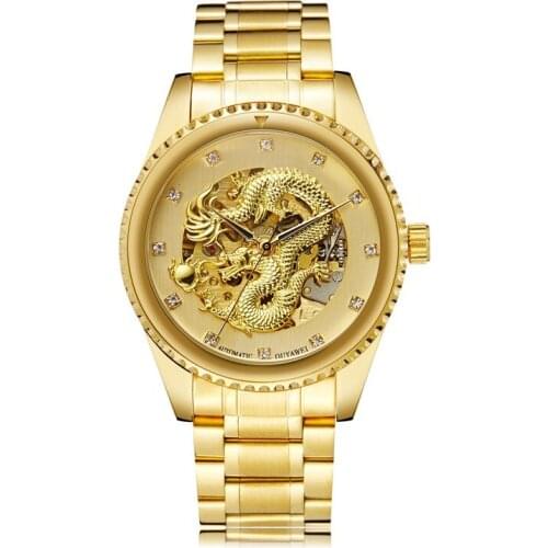 Gorben Fashion Business Watch Steel/Leather Band Waterproof Automatic Mechanical Watch Gear Movement Royal Design Men Wrist Watc