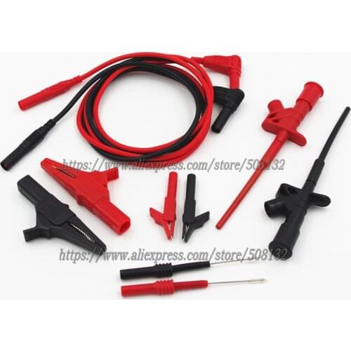 Insulation 4mm Banana test lead pierce spring test probe/crocodile clip/ adjustable flexible test clip for multimeter meter