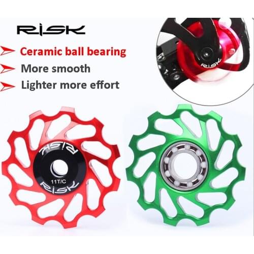 1Pcs MTB Road Bike Ceramic Pulley 41mm Rear Derailleur pulley 11T Guide Cycling Ceramics Bearing Jockey Wheel for MTB road bike