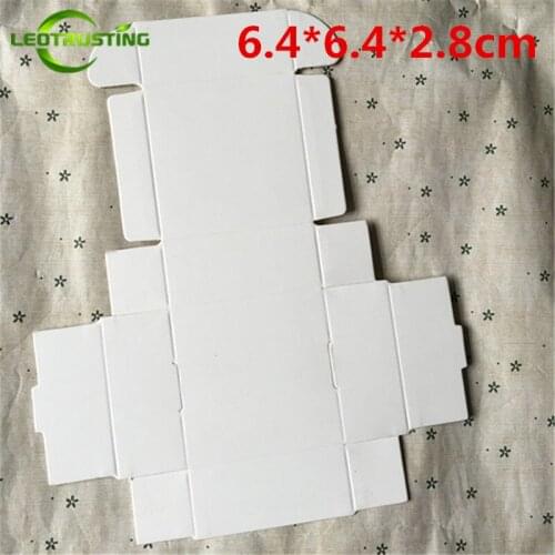 Leotrusting 50pcs 6.4*6.4*2.8cm Blank White Paper Box White Cardboard Paper Gift Packaging Box Handmade Soap X-mas Paper Box