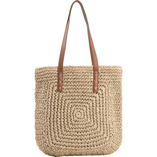 Summer Larger Capacity Shopping Shoulder Bag for Women Hollow Travel Beach Knitting Handbags Ladies Fashion Bags