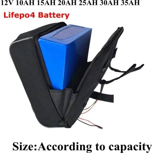 Lifepo4 12V 35Ah 10Ah 15Ah 20Ah 25Ah 30Ah 12.8V Lithium Battery BMS for 250W Golf Trolly Light Inverter RV + Charger+ Bag