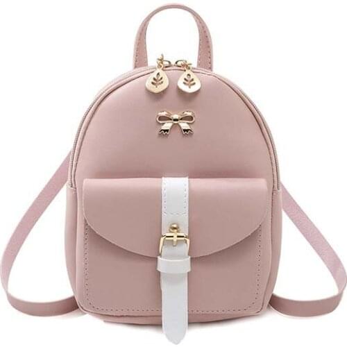 8PCS / LOT Small Backpack for Teenage Girls Fashion Casual Leather Shoulder Bag Women Mini Bagpack Girls Bag Packs
