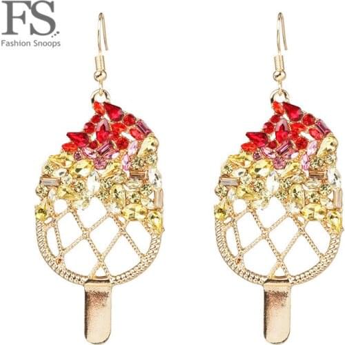 FASHIONSNOOPS 2019 Brand Design Luxury Handmade Drop Earrings for Women Trendy Ice Cream Hanging Statement Earrings Jewelry