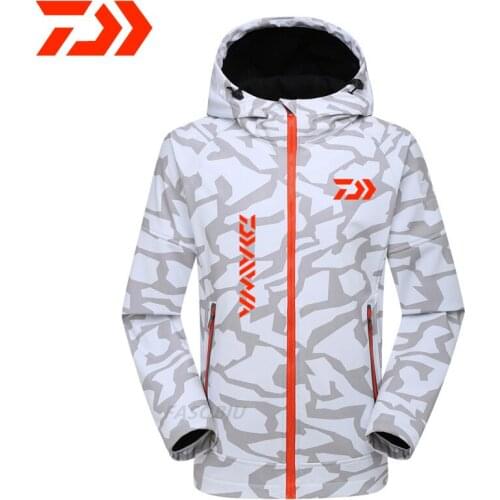 DAIWA Men Fishing Jacket Clothing Winter Autumn Waterproof Breathable Warm Fleece Outdoor Camouflage Fishing Clothing Jacket
