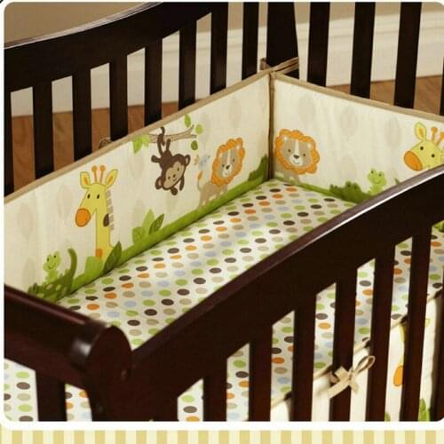 Animal Print Cotton Soft Baby Crib Cot bumpers Set Breathable for Newborn Safety Fence baby Bumpers Bedding Accessories