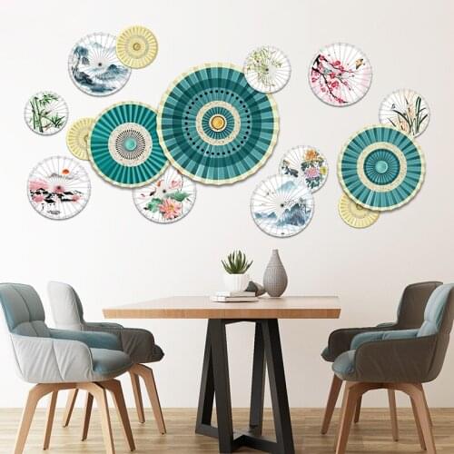 3D Chinese Style Wall Stickers Paper Umbrella Decals Bedroom Living Room Sofa TV Background Decorative Aesthetic Wallpaper