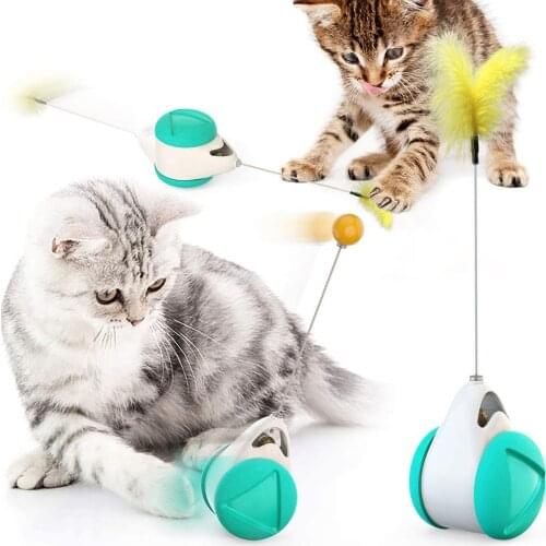 Tumbler Swing Toys for Cats Kitten Interactive Balance Car Cat Chasing Toy With Catnip Funny Pet Products for Dropshipping