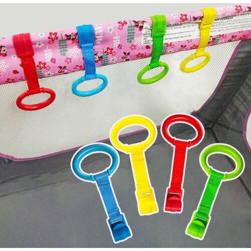 New Baby Pull Ring for Playpen Infant Crib General Hooks Newborn Kids Toys Pendants Bed Rings Hook Hanging Ring Help Baby Stand