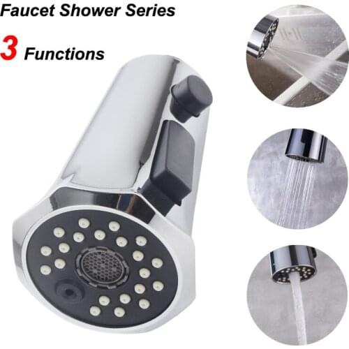 New kitchen basin faucet suction pull head accessories horn button switch 3 function flower sprinkler head