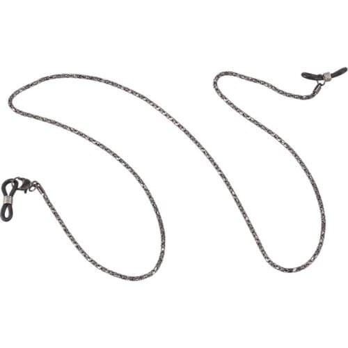 Reading Glasses Spectacles Sunglasses Metal Chain 56cm long Neck Cord,Strap - black